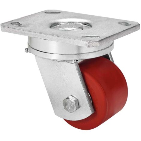 rueda giratora placa 10slr80-kib nylon-poliur.marron eje bolas