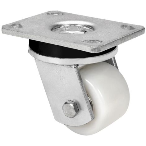 rueda giratora placa 10slr80-knb nylon blanco extrafuerte eje bolas
