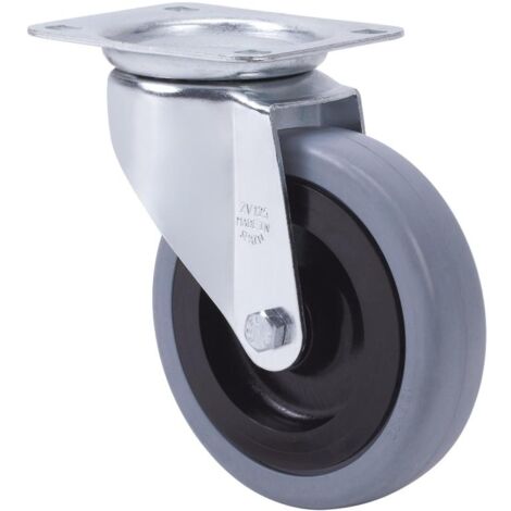rueda giratora placa 10zv100cp-pgasb poliamix-goma gris eje bolas