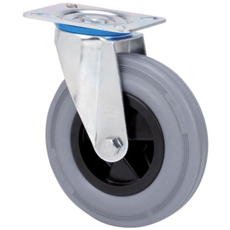rueda giratora placa 10zv160cp-psb poliamix-goma gris eje bolas