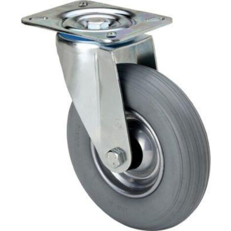 rueda giratora placa 10zv200-emr metalico-impinchable gris rodillos
