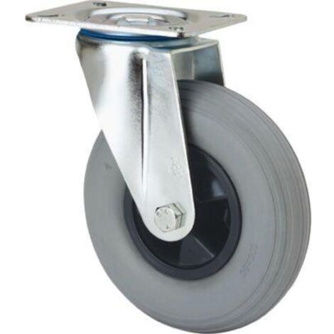 rueda giratora placa 10zv200-ep polip.-impinchable gris eje liso