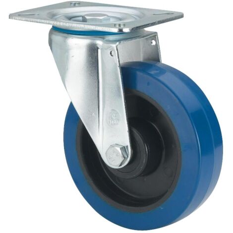 rueda giratora placa 10zv200-pgmb poliamix-goma azul eje bolas