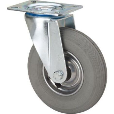 rueda giratora placa 10zv200-rilr metalico-neumatica gris eje rodillos