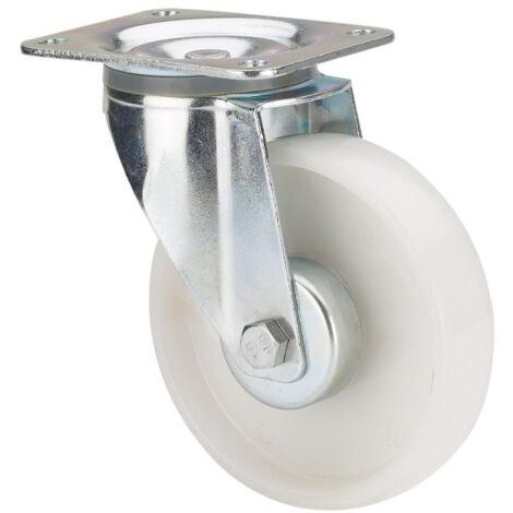 rueda giratora placa 130.1-150-1 cp poliamix blanco eje liso