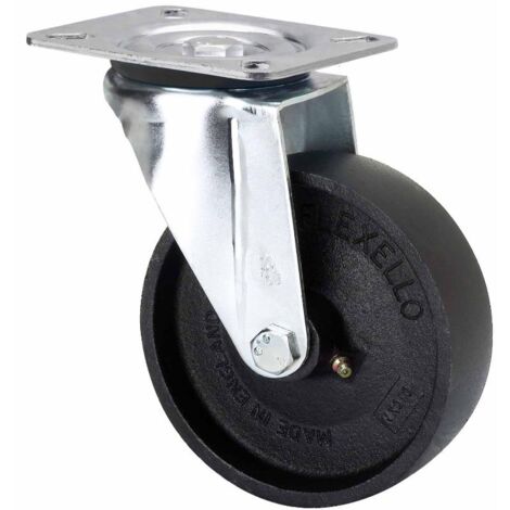 rueda giratora placa 4mm 10zvr200-cib hierro fundido eje bolas