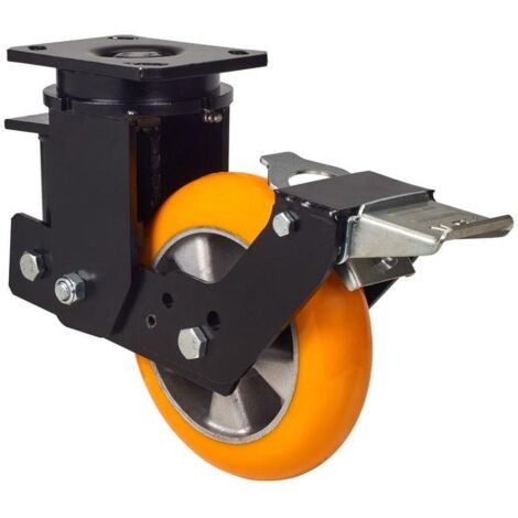 rueda giratora placa fr.10hlsbfn200-auab suspension poliur.naran.bolas balona
