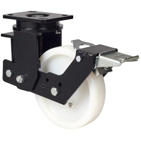 rueda giratora placa fr.10hlsbfn200-ftb suspension nylon blanco extraf.bolas