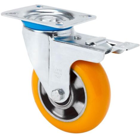 rueda giratora placa fr.10zvfd125-auab aluminio-poliur.naranja bolas balona