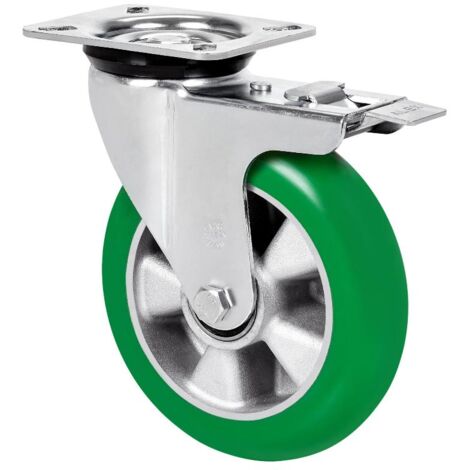 rueda giratora placa fr.4mm 10zvrfd160-auagb alum-poliur.verde bolas balona