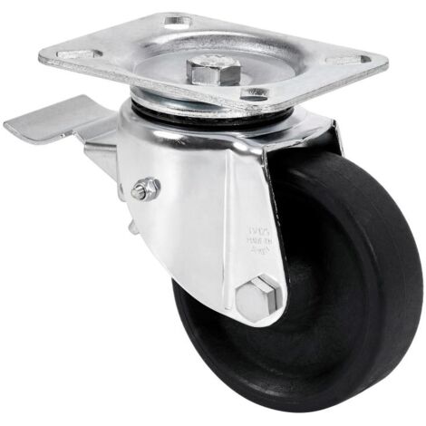 rueda giratora placa freno 10tvfd100-tt resina negra eje liso