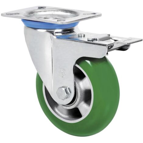 rueda giratora placa freno 10zvfd200-auagb aluminio-poliur.verde bolas balona