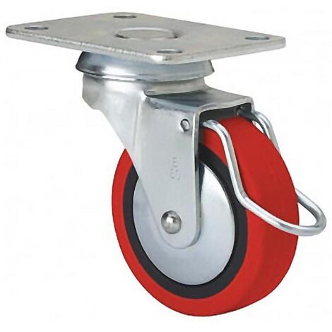 rueda giratora placa freno varilla 10bsrfv60cp-ppi poliamix-poliur.rojo liso