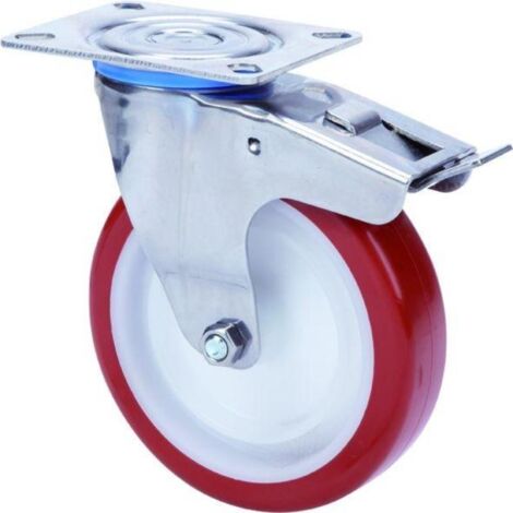 rueda giratora placa fr.inox.10zlifd100-pol poliamix blanc-poliur.marron liso