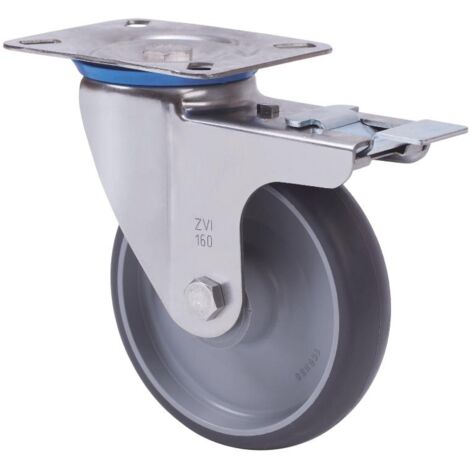 rueda giratora placa fr.inox.10zvifd125-pgzn poliamix-goma gris inyect.liso
