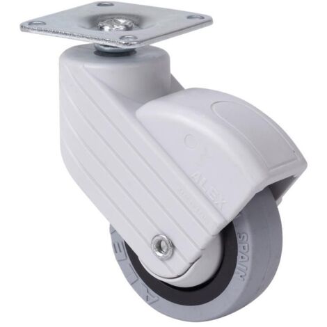 rueda giratora placa gris 10hp50cp-pgi poliamix-goma gris eje liso