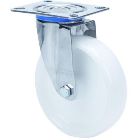 rueda giratora placa inox.10zli80-ut poliamix blanco eje liso