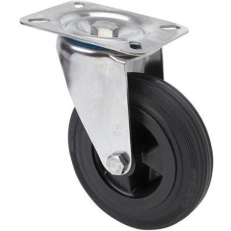 rueda giratora placa inox.10zvli100-psn poliamix-goma negra eje liso