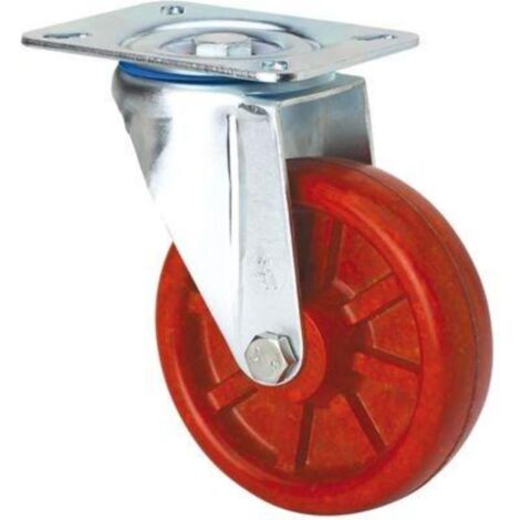 rueda giratora placa inox.10zvli100-td resina marron eje liso