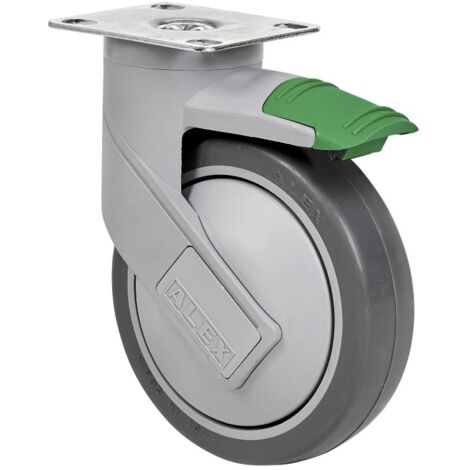 rueda giratora placa mec.dir.10hcmd125cp-pgaisb goma gris eje bolas