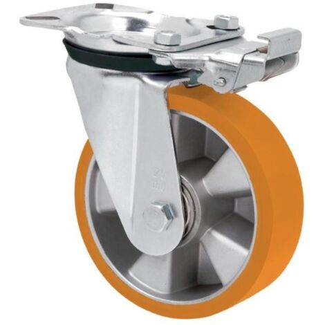 rueda giratora placa mec.dir.4mm 10zvrmd200-aub aluminio-poliur.naranja bolas