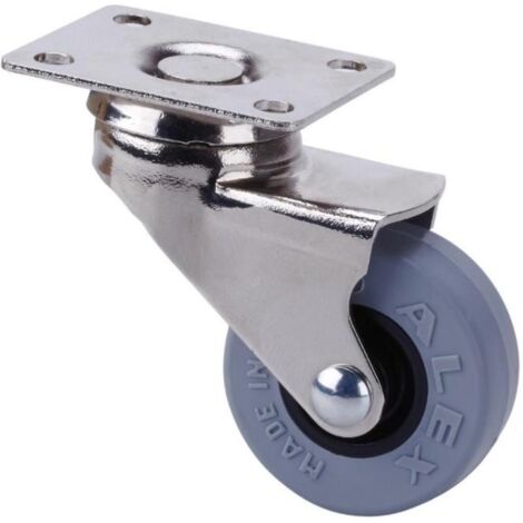 rueda giratora placa niquel.10bdr30-pgi poliamix-goma gris eje liso