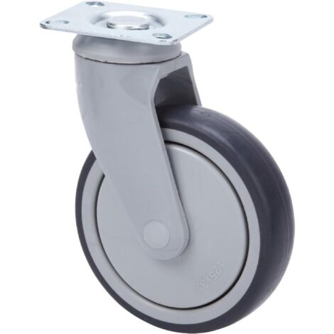 rueda giratora placa nylon 10an100-an poliur.gris inyect.eje bolas