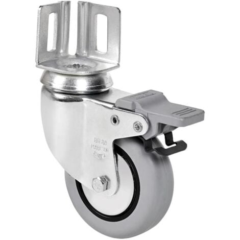 RUEDAS ALEX rueda giratora pletina angular freno 16bhfd60cp-pgia poliamix-goma gris liso