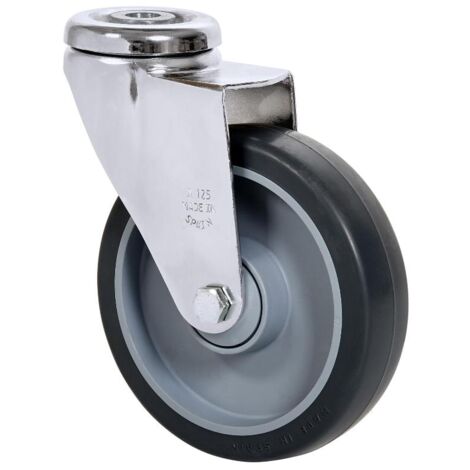RUEDA GIRATORIA 20A125CP-PGAIB125 GOMA GRIS BOLAS - RUEDAS ALEX