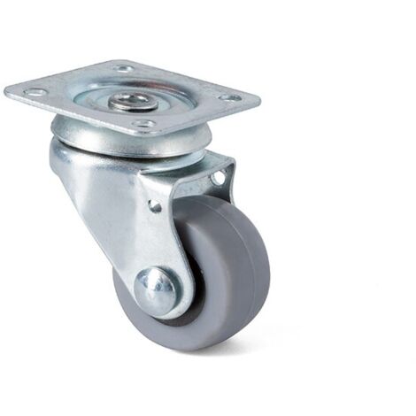 rueda giratoria antro aro de goma ø40 plástico zn- sin antihilo. 20kgs/rueda.