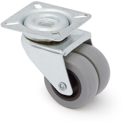 rueda giratoria celia aro doble goma ø50 plástico capacidad carga 60kgs.