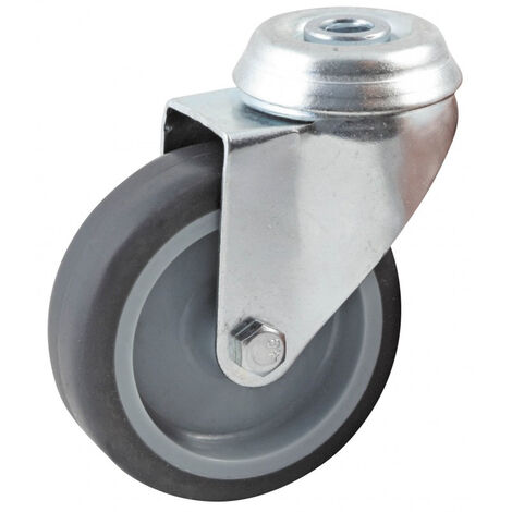 Rueda giratoria con agujero central AVL - rueda de goma Ø 50 mm - agujero liso - carga 50 kg - 552850L