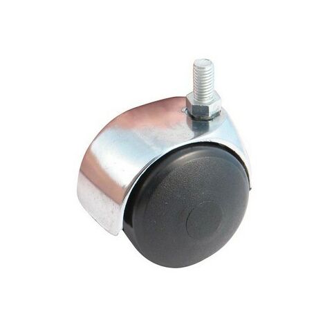Rueda giratoria con varilla roscada 10x15 AVL - Rueda de nylon negro Ø 50 - Capacidad de carga 40 kg - 595525A