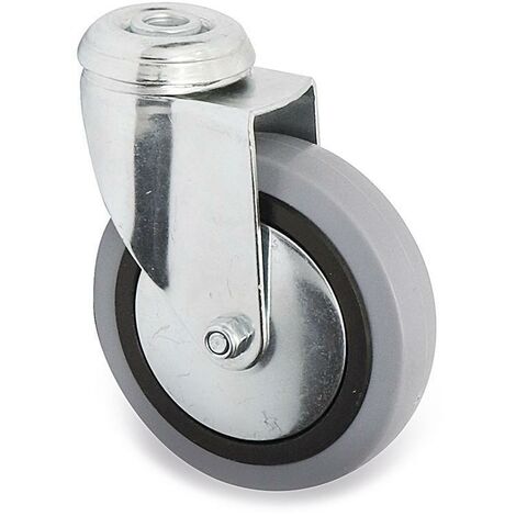 rueda giratoria jade plus aro de goma ø100 tp zincado pasante 10mm antihilo y doble hilera bolas