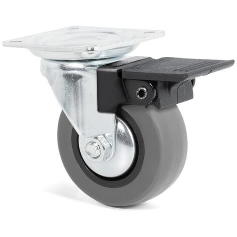 rueda giratoria modelo emily aro goma ø50 zincado con freno/sin freno freno con freno