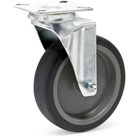 No-Name-producto lenkrolle rueda-Ø 125 mm capacidad de carga de 250 kg de placa de plástico... 