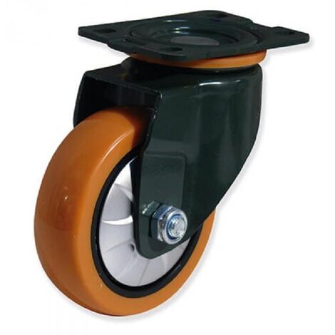 RUEDA GIRATORIA PLACA PU 75mm