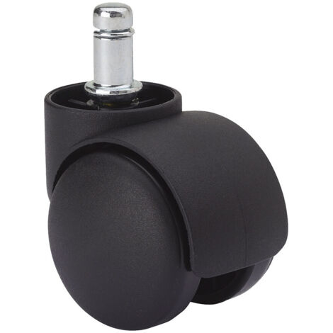 Rueda Giratoria Polipropileno 11x12cm Espiga Lisa Eje Liso Ø5cm Negro 50kg Marca