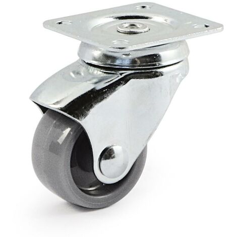 rueda giratoria roda aro de plastico gris. diametro ø40. plástico zincado