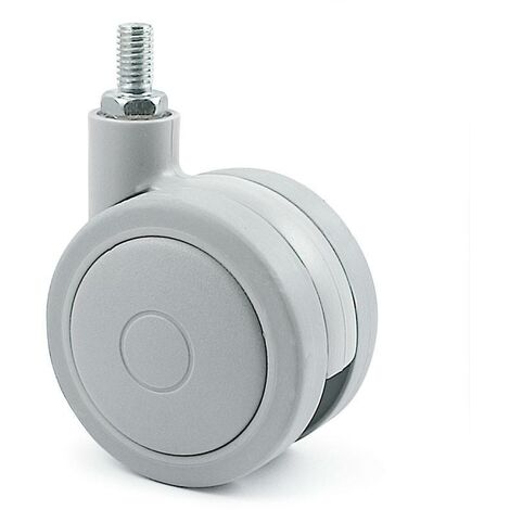 rueda giratoria rolom aro doble ø60 erm8 gris  banda rodadura de goma.