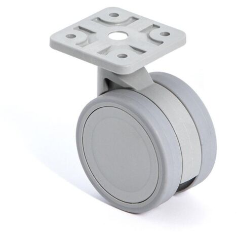 rueda giratoria vega con aro de goma ø60 con placa acabado gris freno sin freno