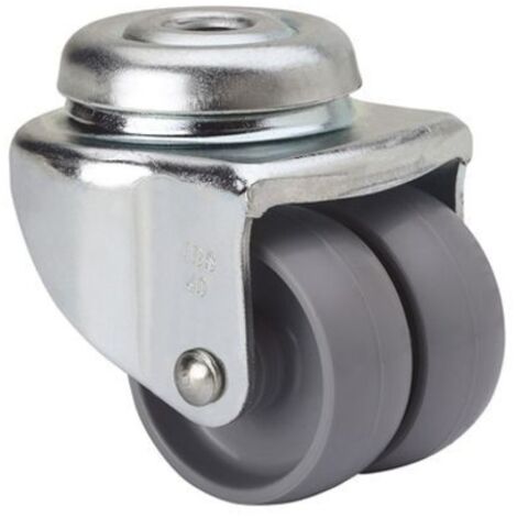 Rueda gir.dble 040mm 3-0014 ag/pas 040kg.liso pp gr ib bp al