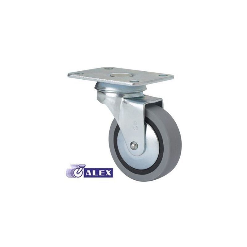 

Rueda Giratoria 060Mm 1-0190 Pl.070X055 025Kg.Liso Gom N/G Bd Pgi