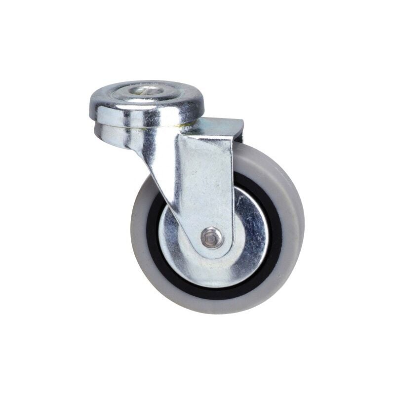 

Rueda goma gris pasante 60 mm.