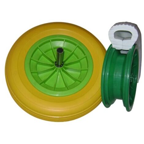Rueda impinchable para carretilla - Amarilla - Ø 350 mm