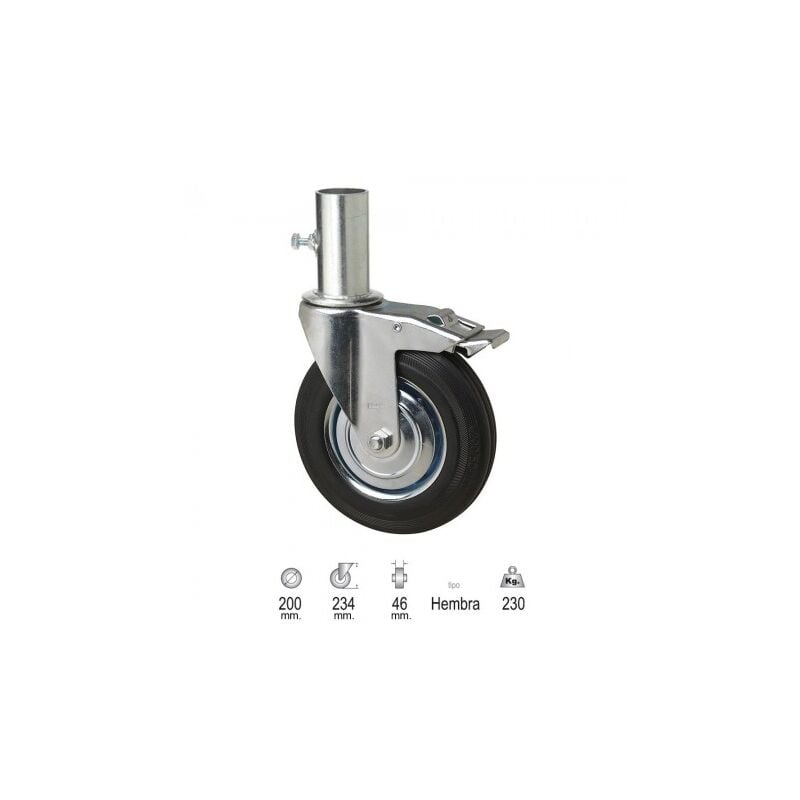 

Rueda Industrial Andamio (Hembra) 200 mm.