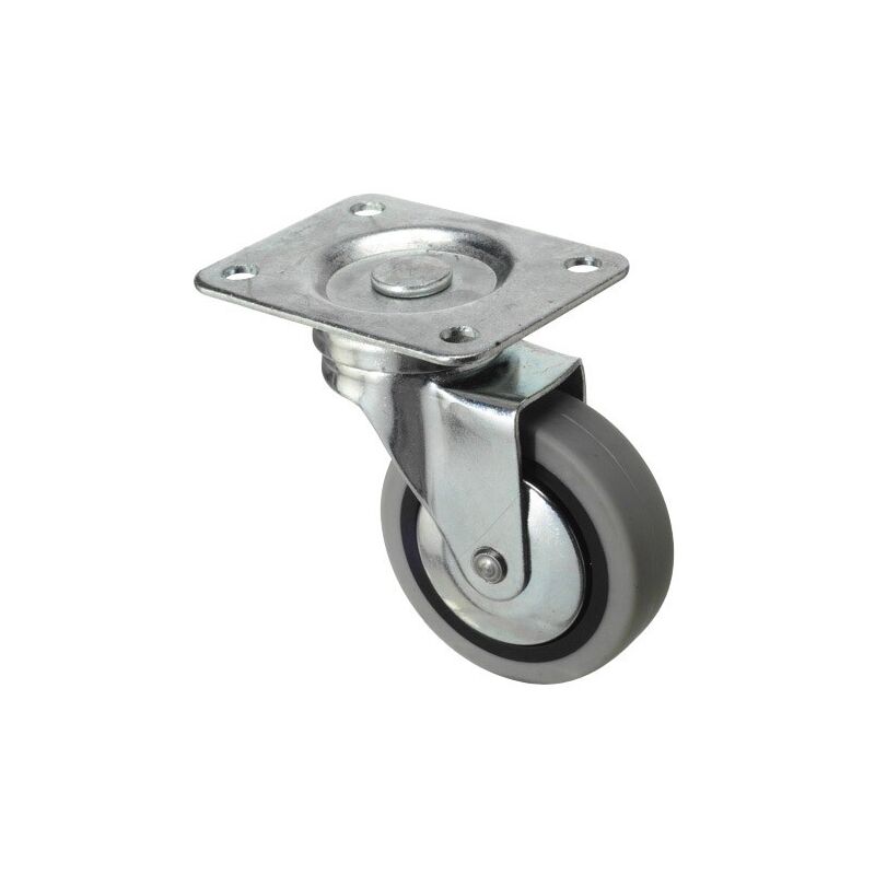 

Rueda industrial goma gris placa 40 mm.