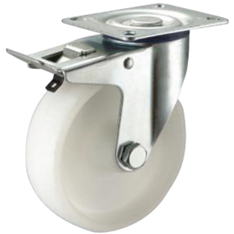 

Rueda industrial nylon placa con freno 100mm