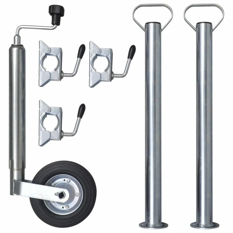 

Rueda jockey de remolque con 2 soportes 1 abrazadera dividida