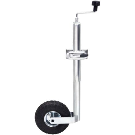 Rueda jockey para remolque con abrazadera partida acero 48 mm